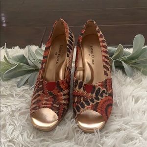 Peep toe wedges fall colors